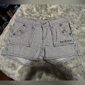 Rock Revival Black and White Striped Women's Cargo Shorts